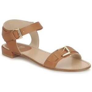 STUART WEITZMAN BEBOP Brown Leather Strap Buckle Sandals size 10
